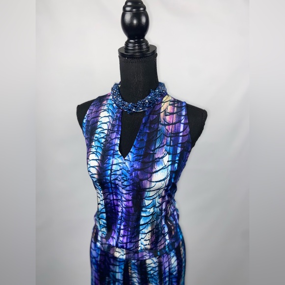 Jumpsuit Julian Chang Purple and Blue White Medium - Picture 6 of 12
